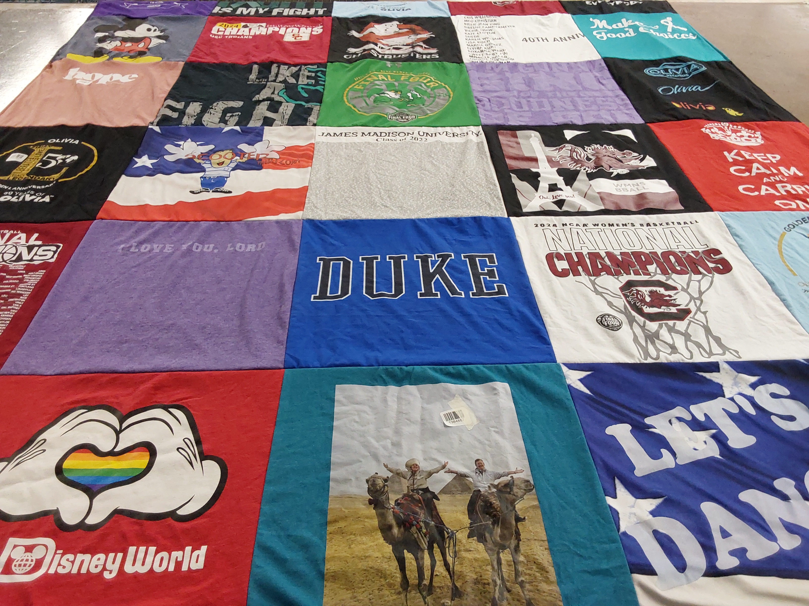 T-shirt quilt featuring duke university men's basketball team, south carolina women's basketball team by Miqdad from CA