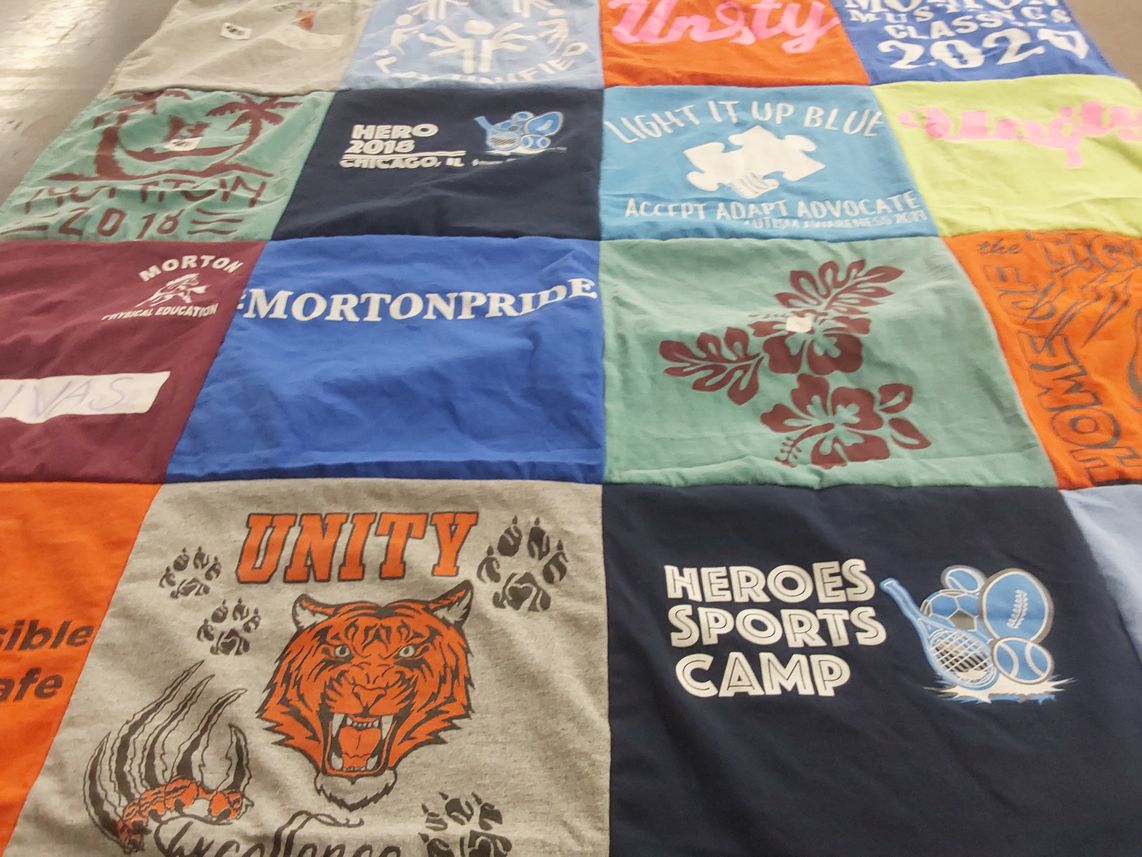 T-shirt quilt from morton college by SANDY from IL