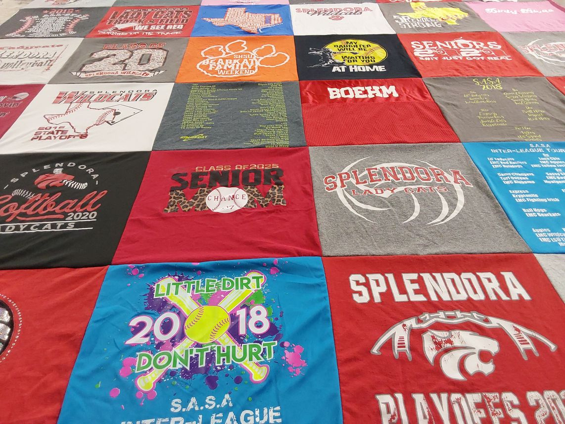 T-shirt quilt featuring splendora lady cats, splendora wildcats by Lisa from CA