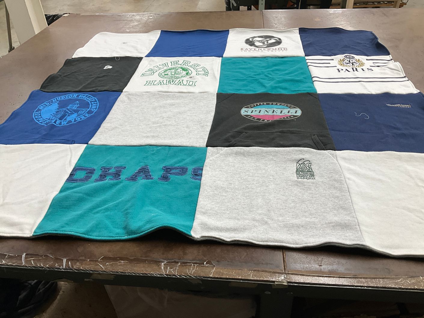 T-shirt quilt from ravenswood high school, university of hawaii by Paula from CA