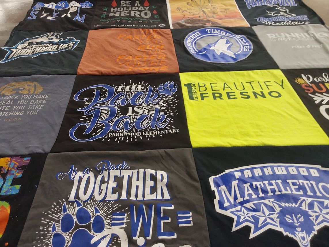 T-shirt quilt featuring parkwood timberwolves by Kimberly from CA