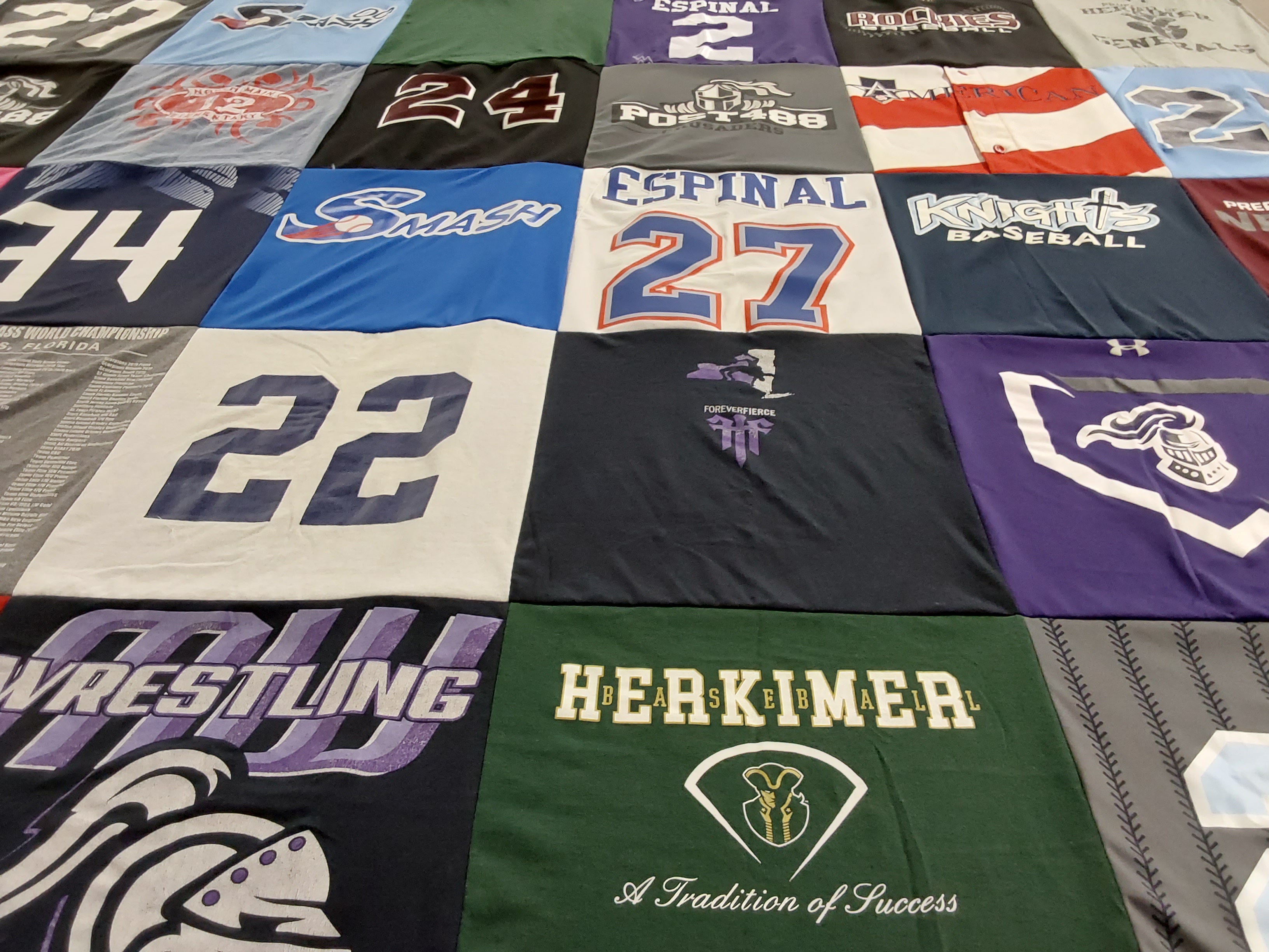 T-shirt quilt featuring espinal, knights baseball by Easter  from NY