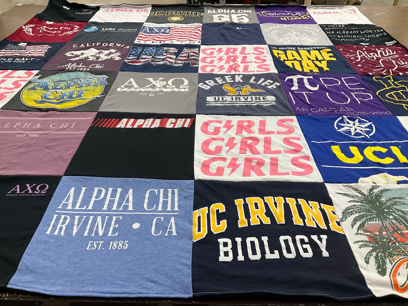 T-shirt quilt from university of california, irvine by Lori from CA