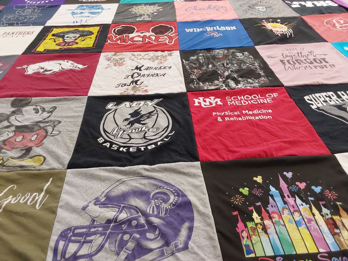 T-shirt quilt featuring lady hawks basketball by Dyanna from NM