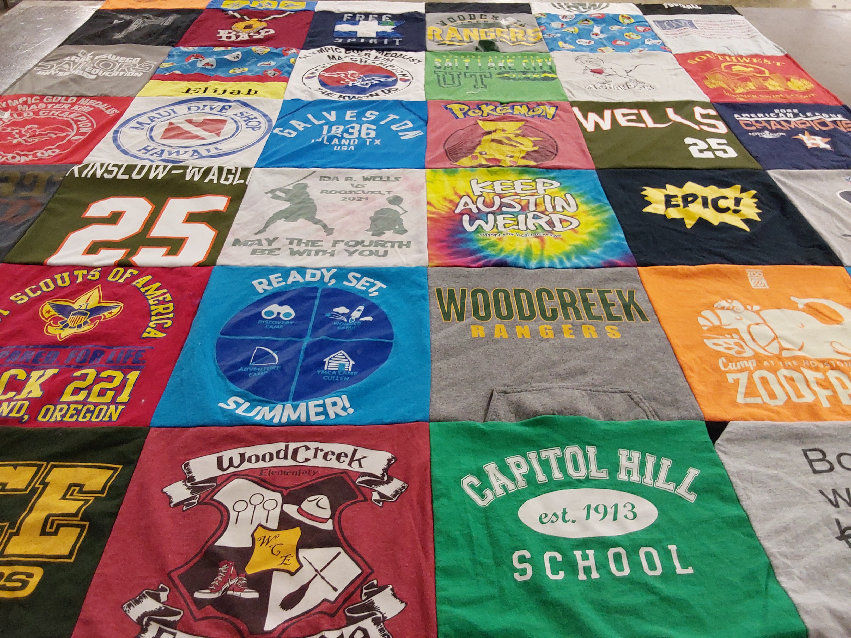 T-shirt quilt featuring woodcreek rangers by Jenifer from OR