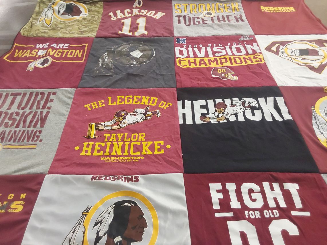 T-shirt quilt featuring washington football team by Susan from VA