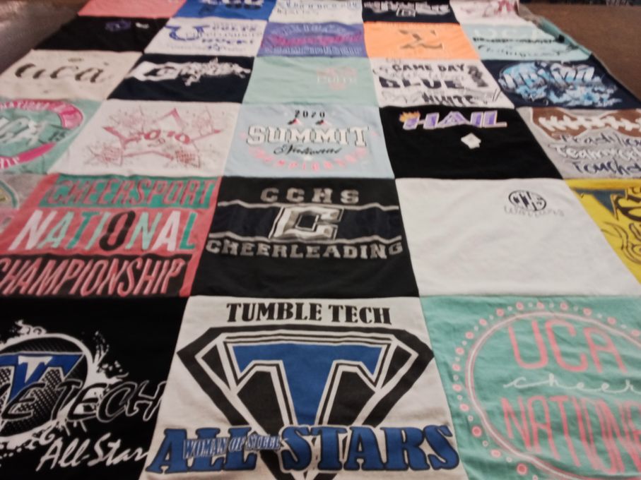 T-shirt quilt featuring tumble tech all stars by Denise from FL