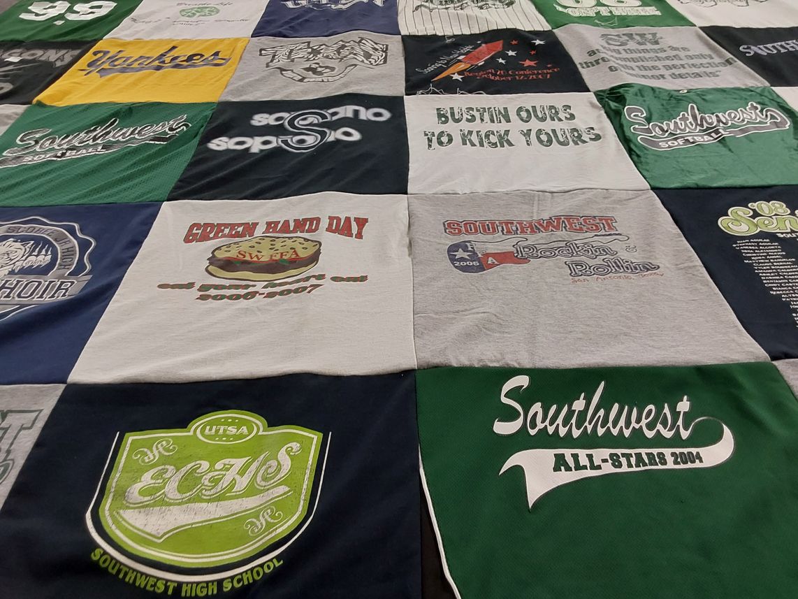 T-shirt quilt from southwest high school by Jennifer from TX