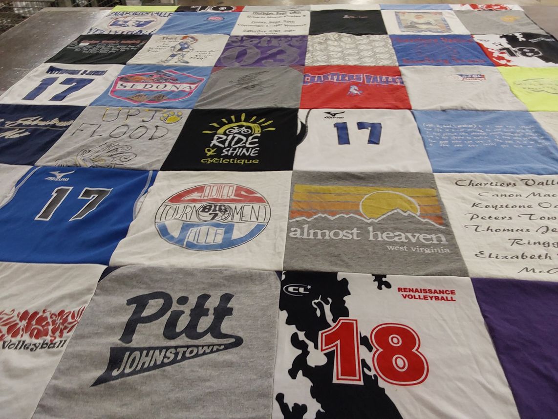 T-shirt quilt from university of pittsburgh johnstown by Teresa from PA