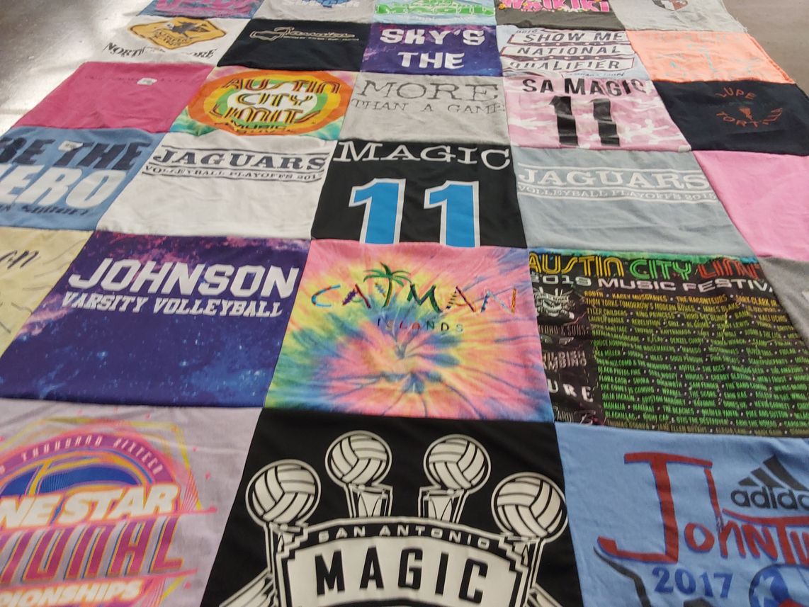 T-shirt quilt featuring jaguars, san antonio magic by Timothy  from TX