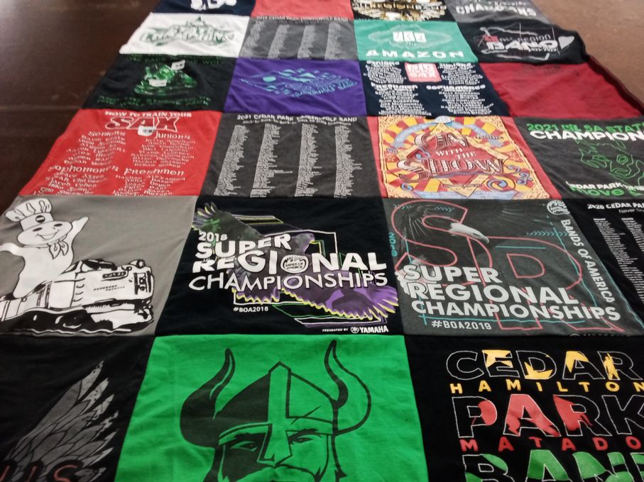 T-shirt quilt from cedar park high school by Kimberly from TX