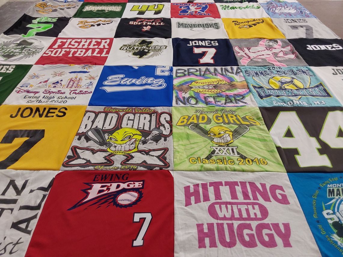 T-shirt quilt featuring ewing edge, renegades by Tara from NJ