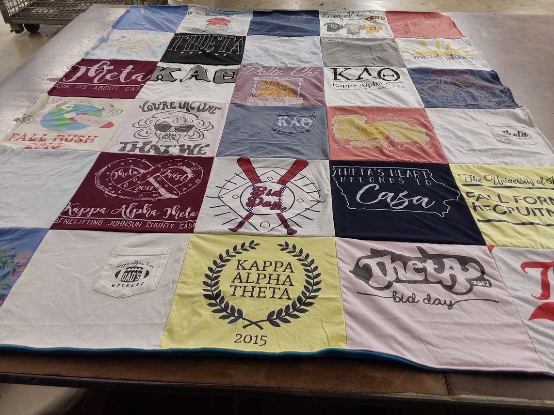 T-shirt quilt from university of arkansas by Kathryn from IA