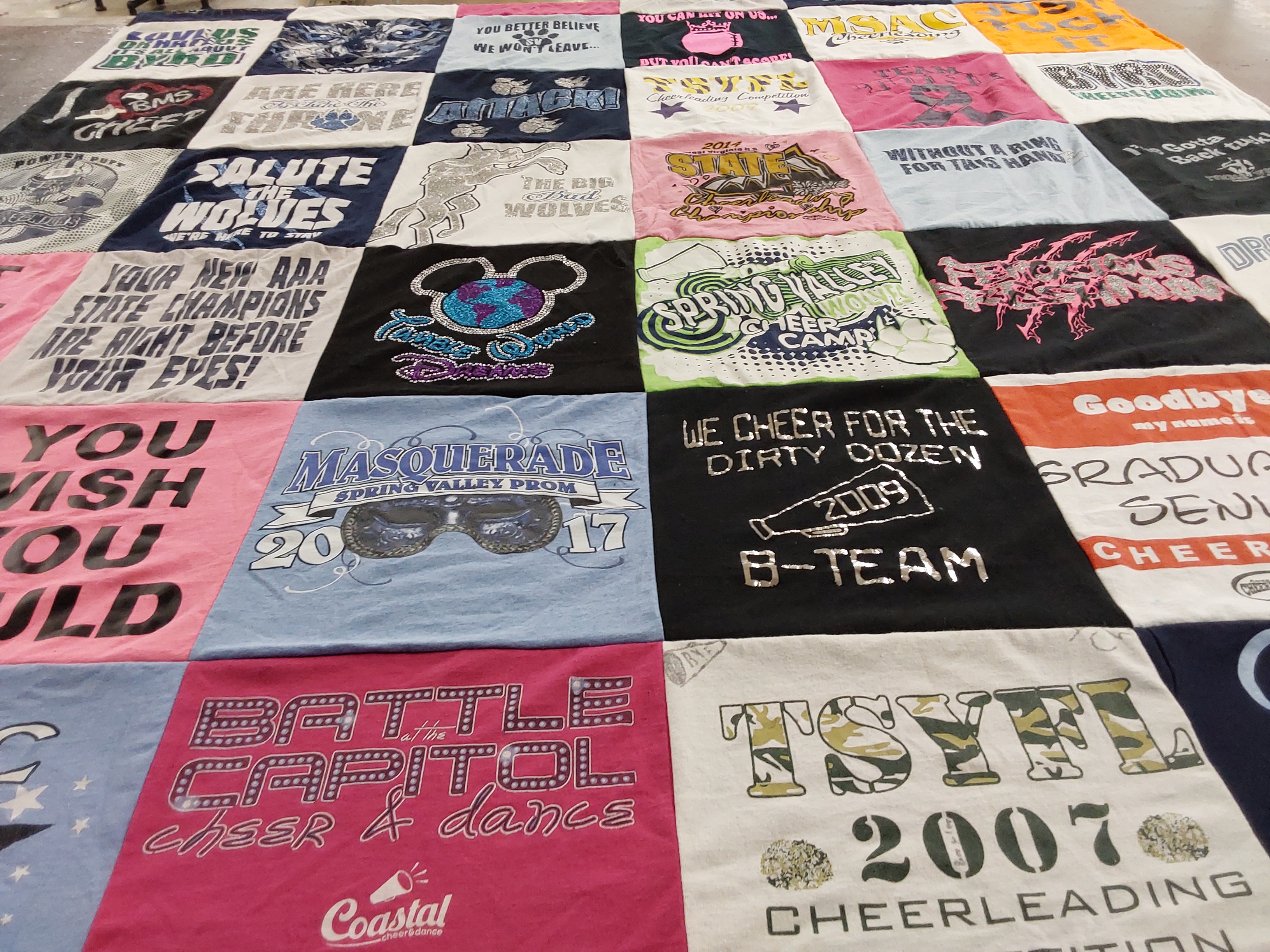 T-shirt quilt featuring b-team by Kandie from WV