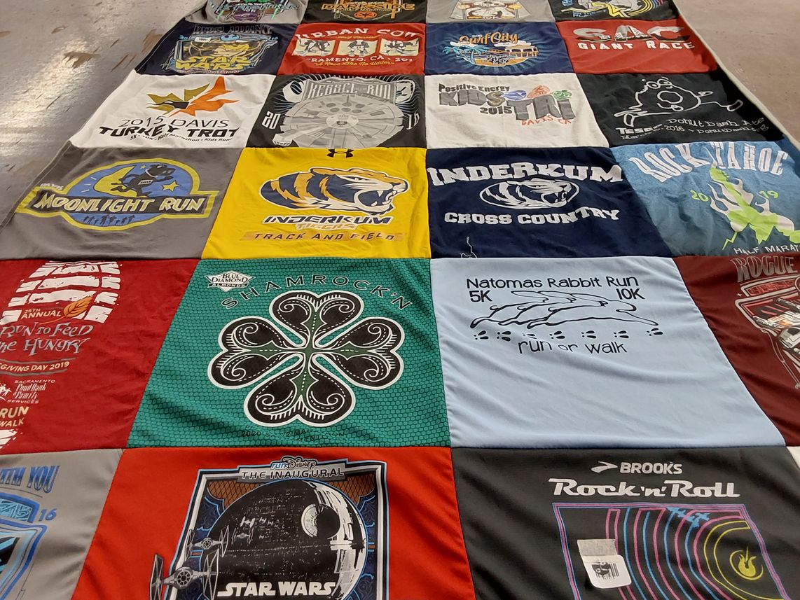 T-shirt quilt from inderkum high school by Nikki from CA
