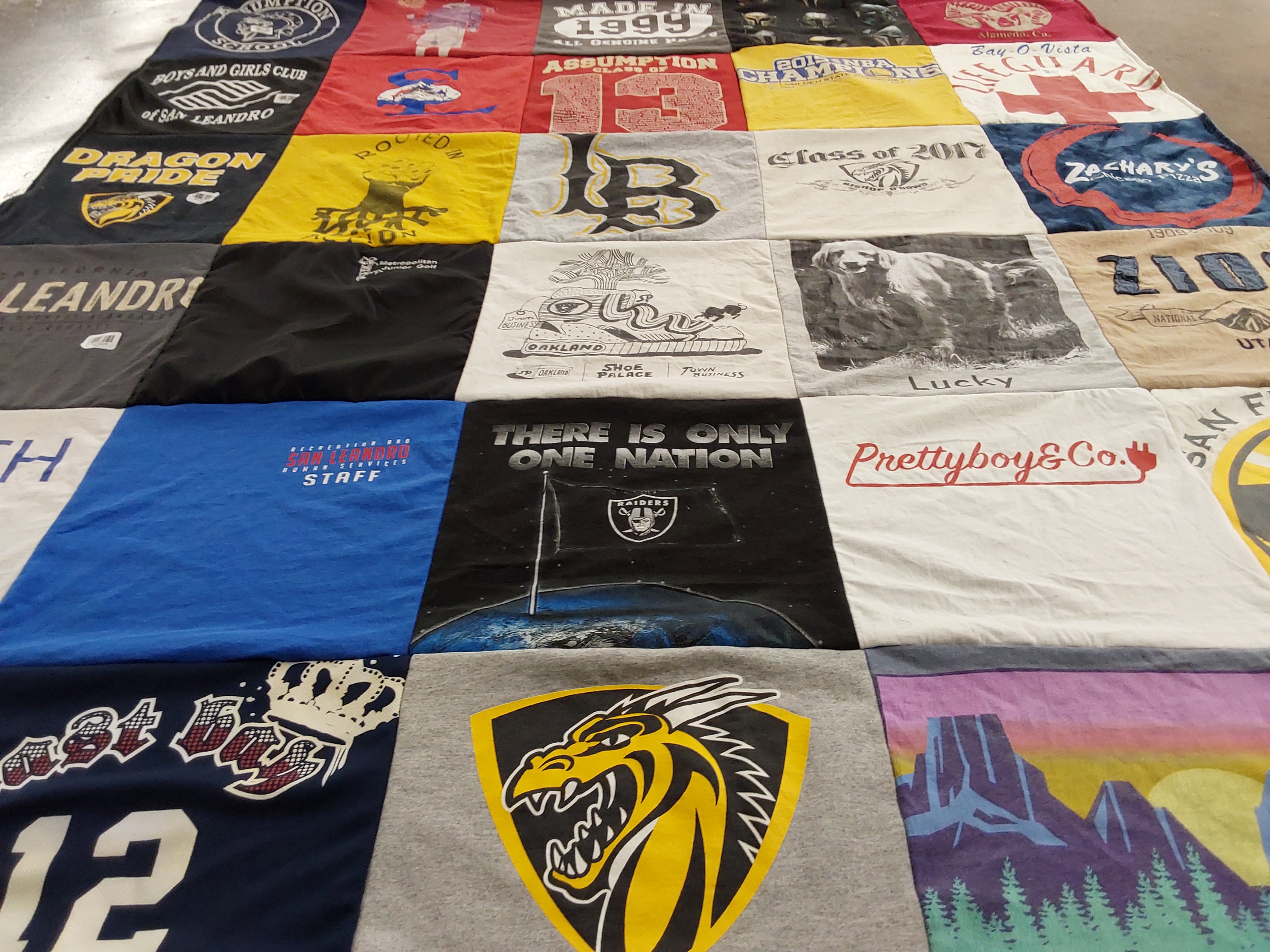 T-shirt quilt featuring oakland raiders by Morena from CA