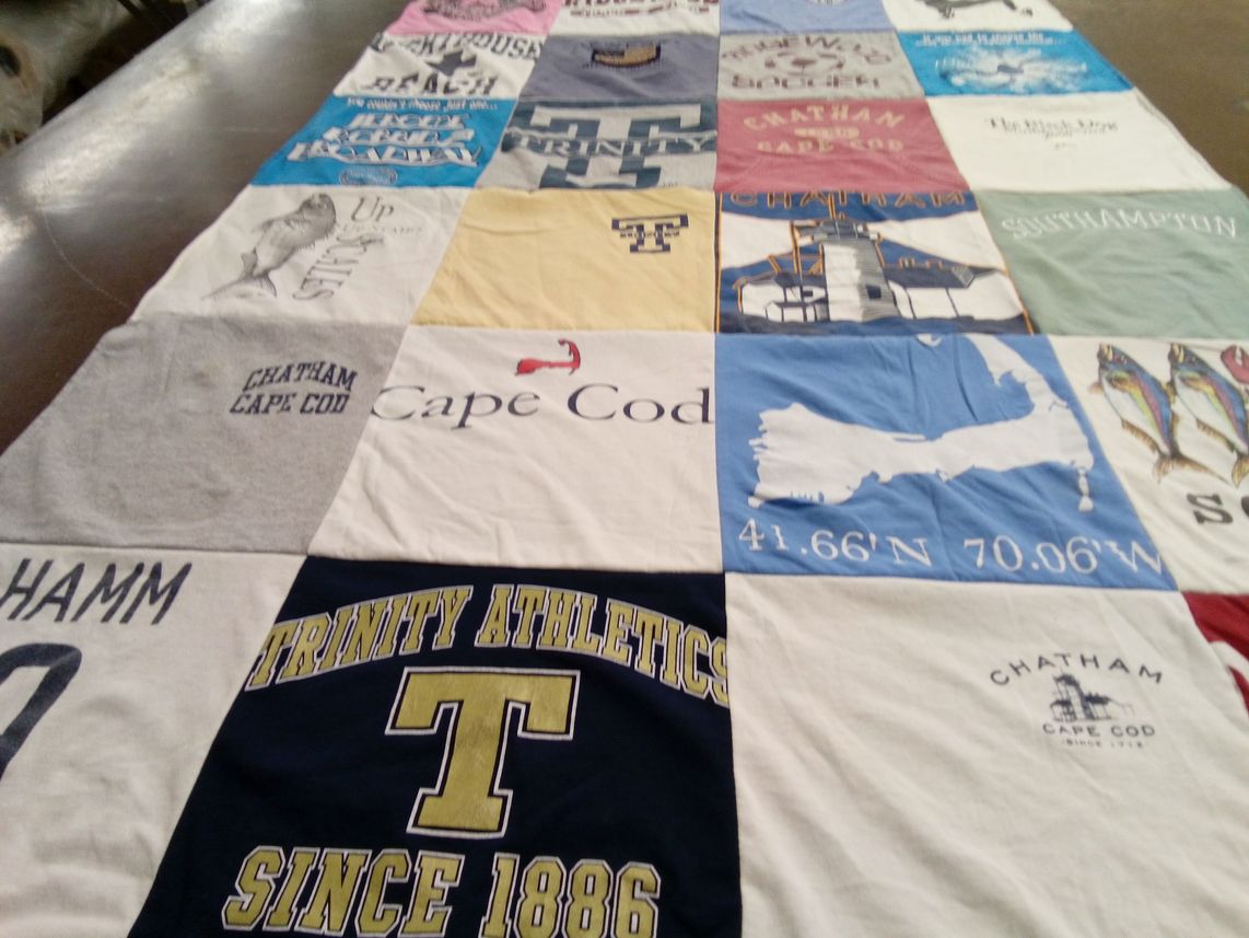 T-shirt quilt from trinity college by Carolyn from NJ