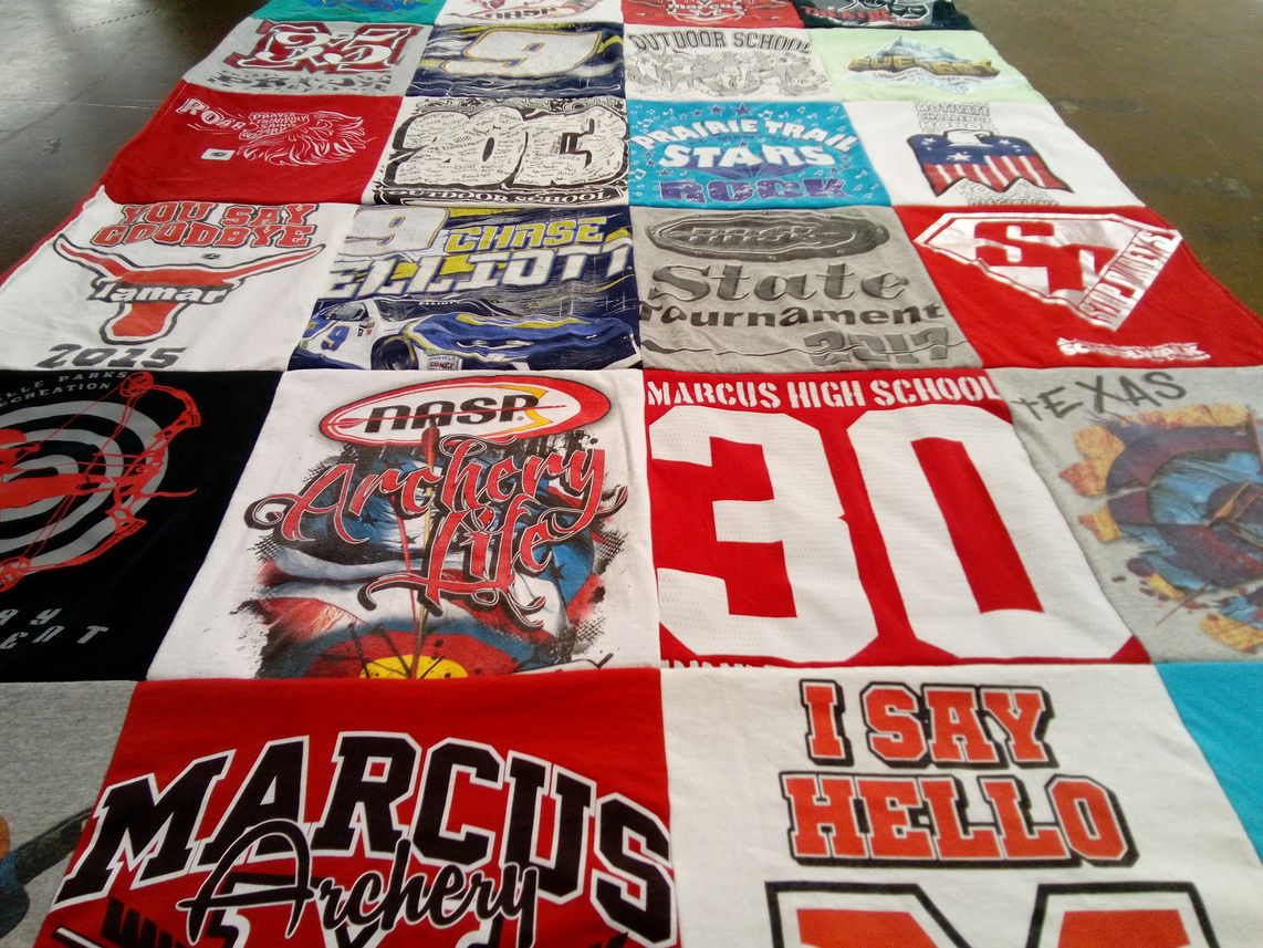 T-shirt quilt from marcus high school by Angela from TX