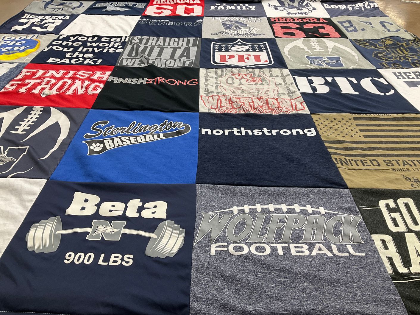 T-shirt quilt featuring wolfpack football by Regina from GA