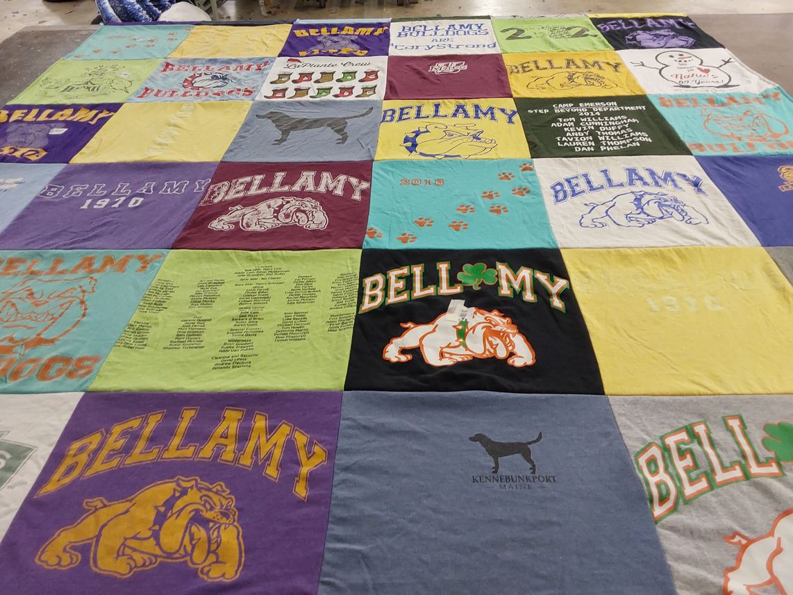 T-shirt quilt featuring bellamy bulldogs by Daniel from MA