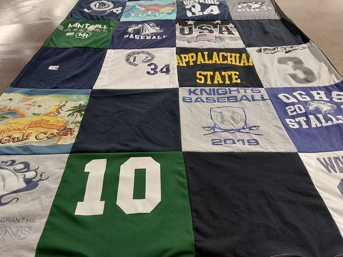 T-shirt quilt featuring knights baseball by Julie from NC