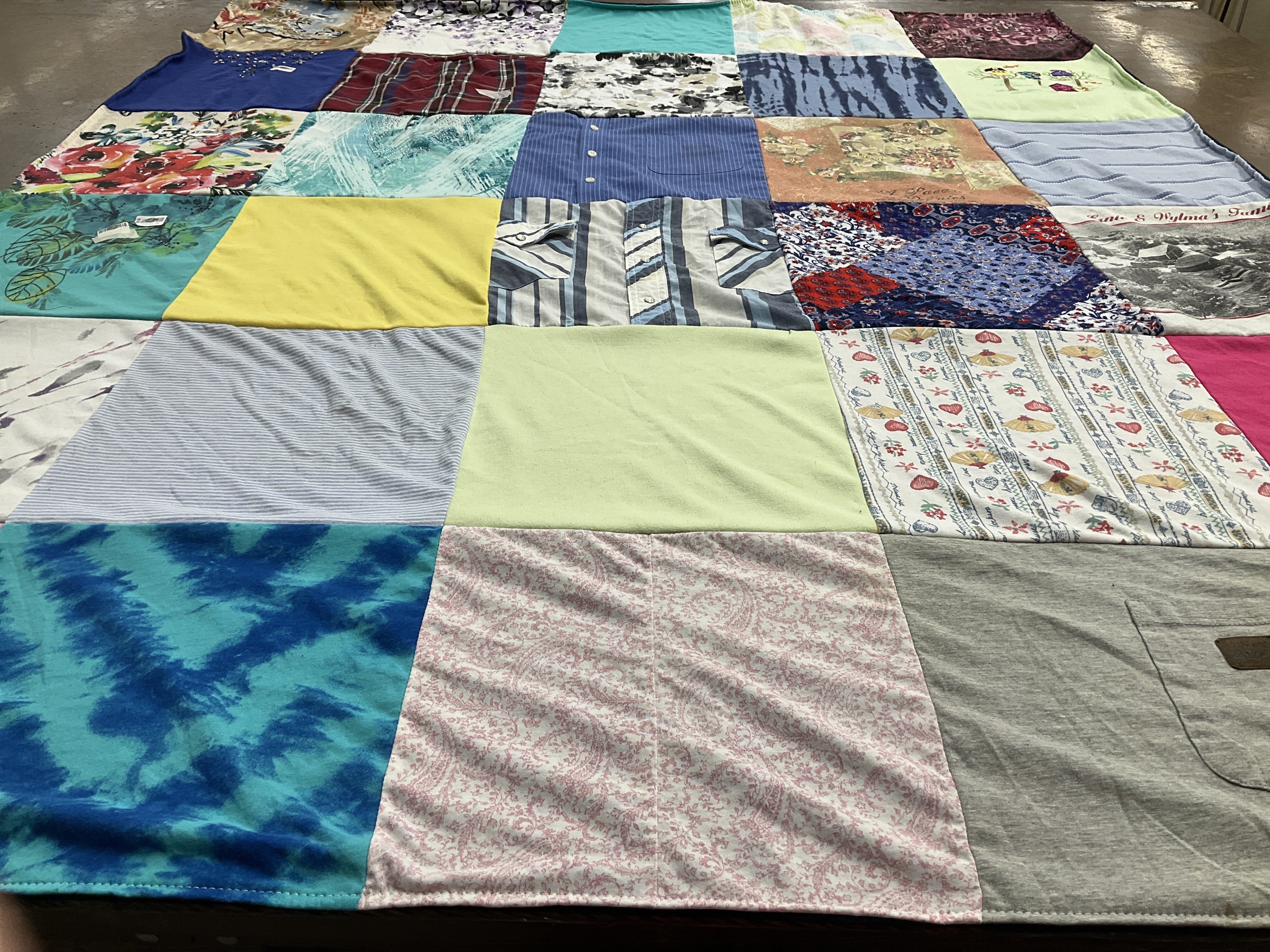 T-shirt quilt with crafting, textiles themes by Annette from IA