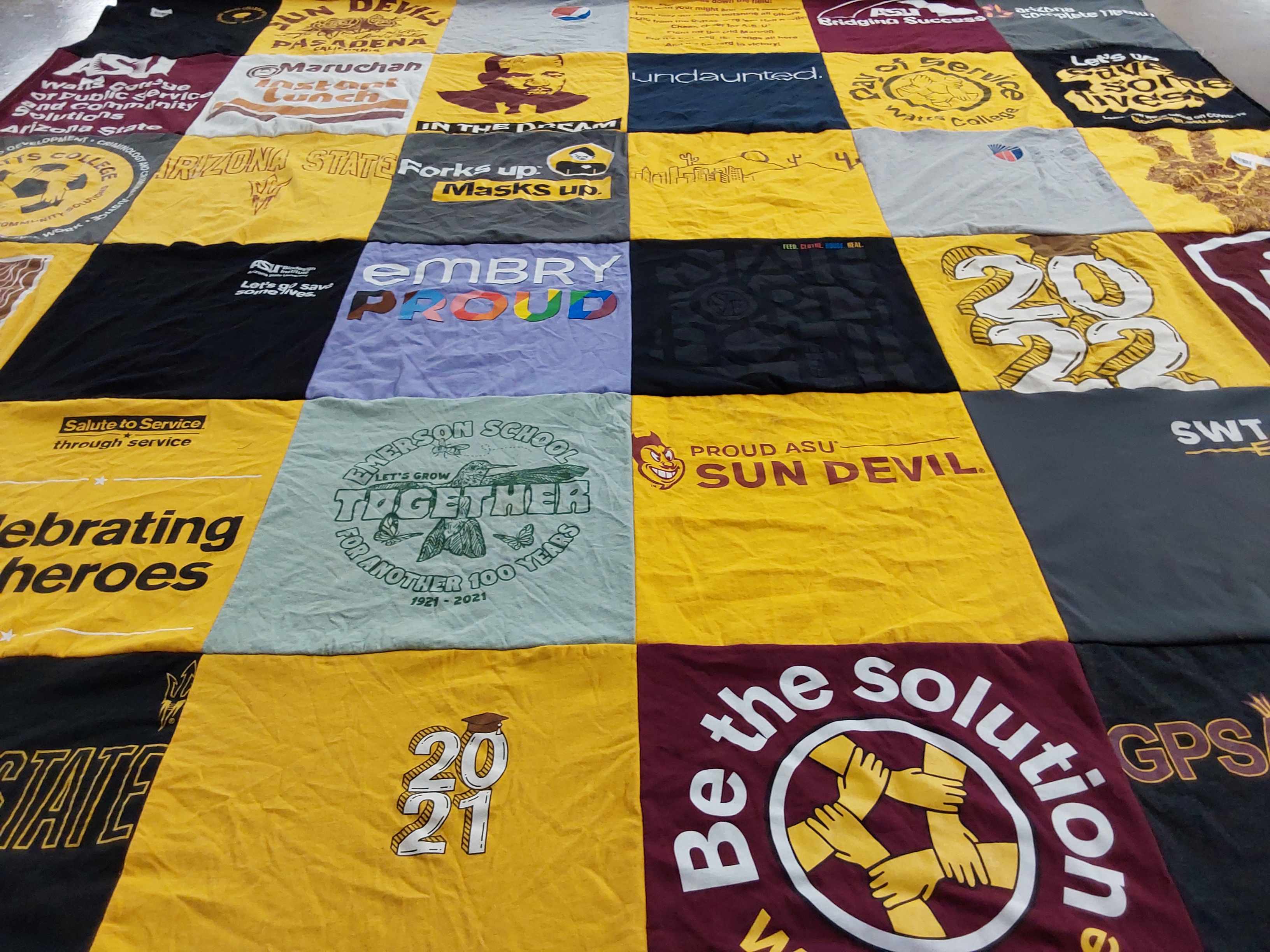 T-shirt quilt featuring asu sun devils by Marcus from AZ
