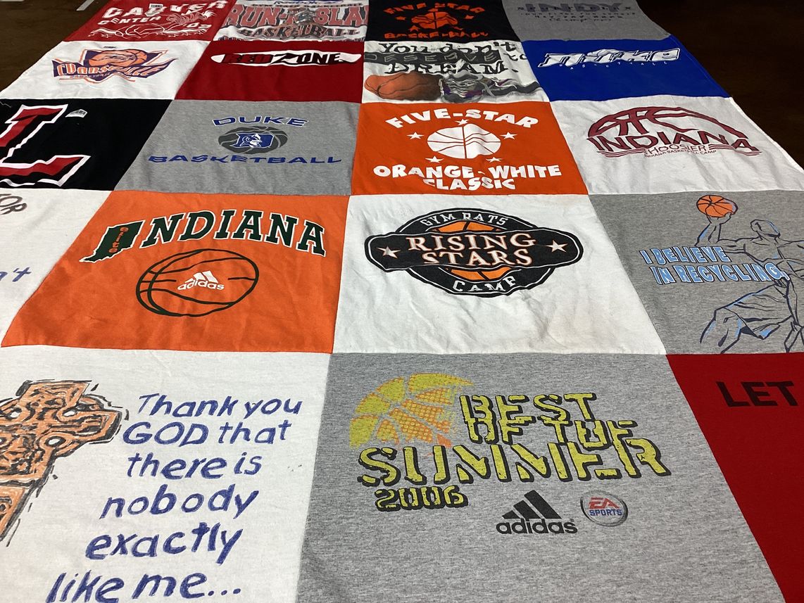 T-shirt quilt featuring indiana hoosiers by Sue from FL