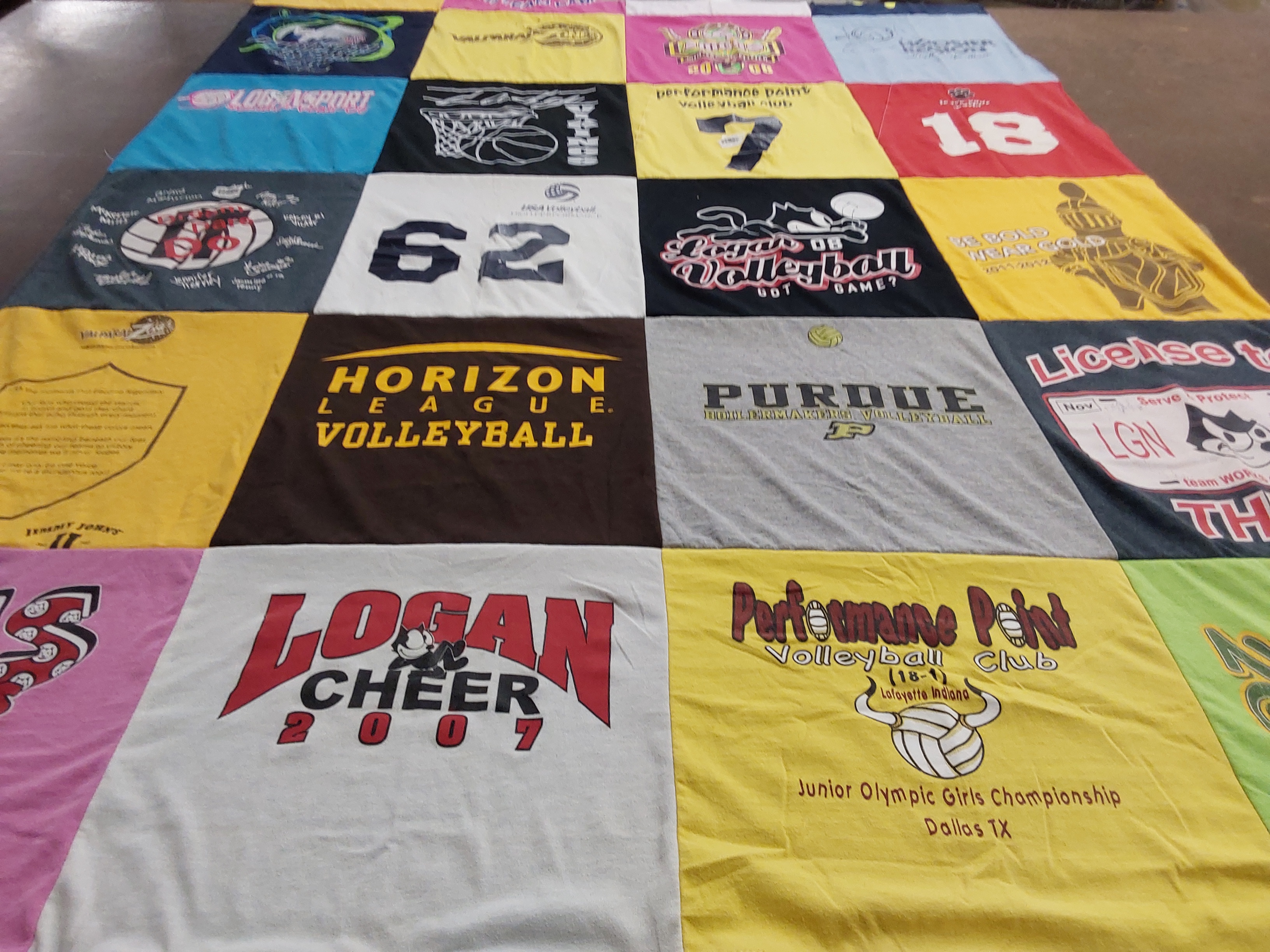 T-shirt quilt featuring performance point volleyball club by Sue from FL