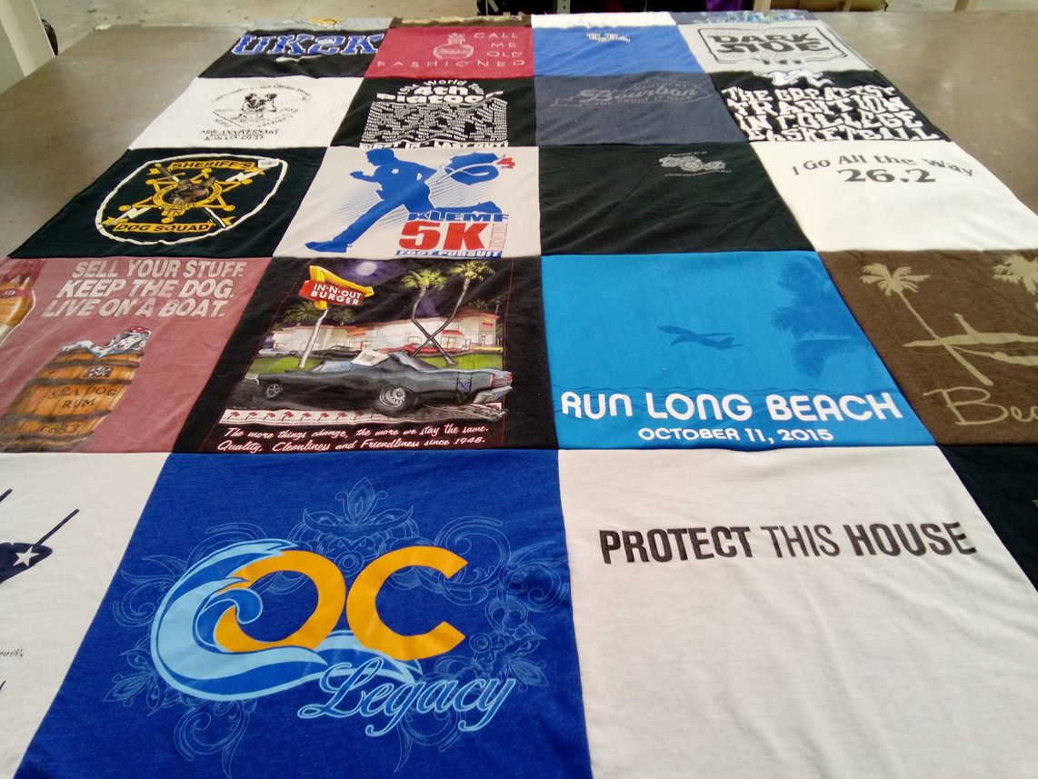 T-shirt quilt with running, boating themes by Michele from KY