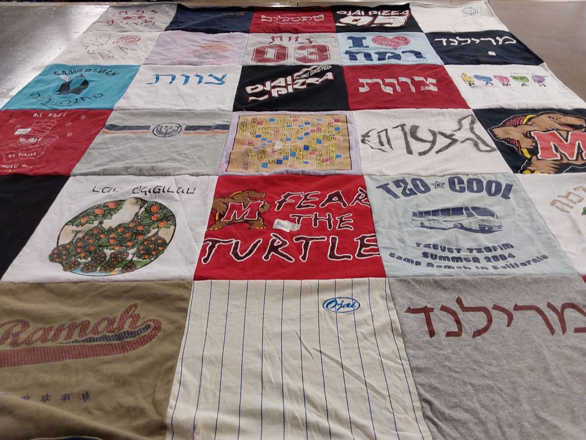 T-shirt quilt from university of maryland by Margalit from CA