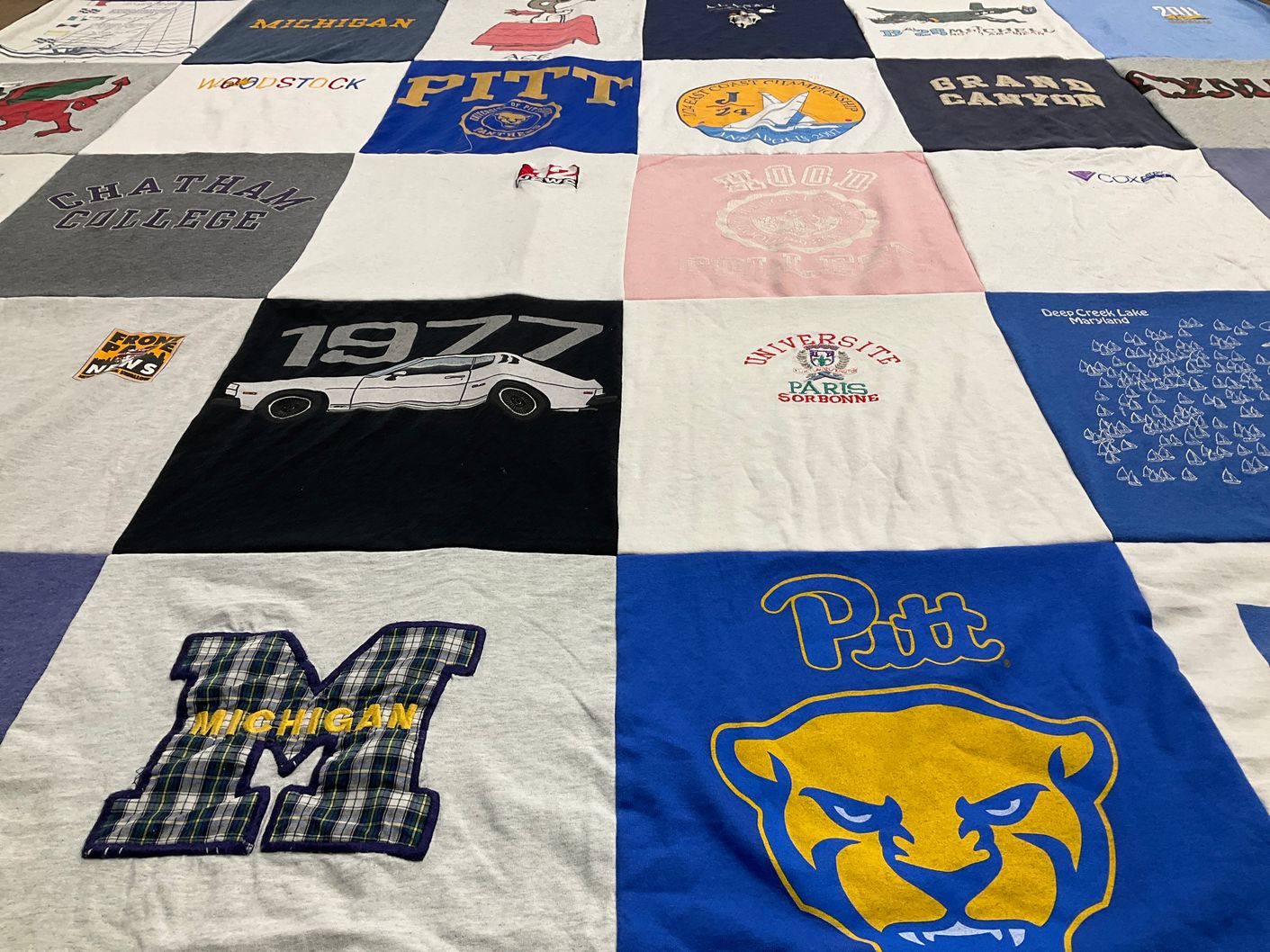 T-shirt quilt featuring pittsburgh university by Sylvia from WV