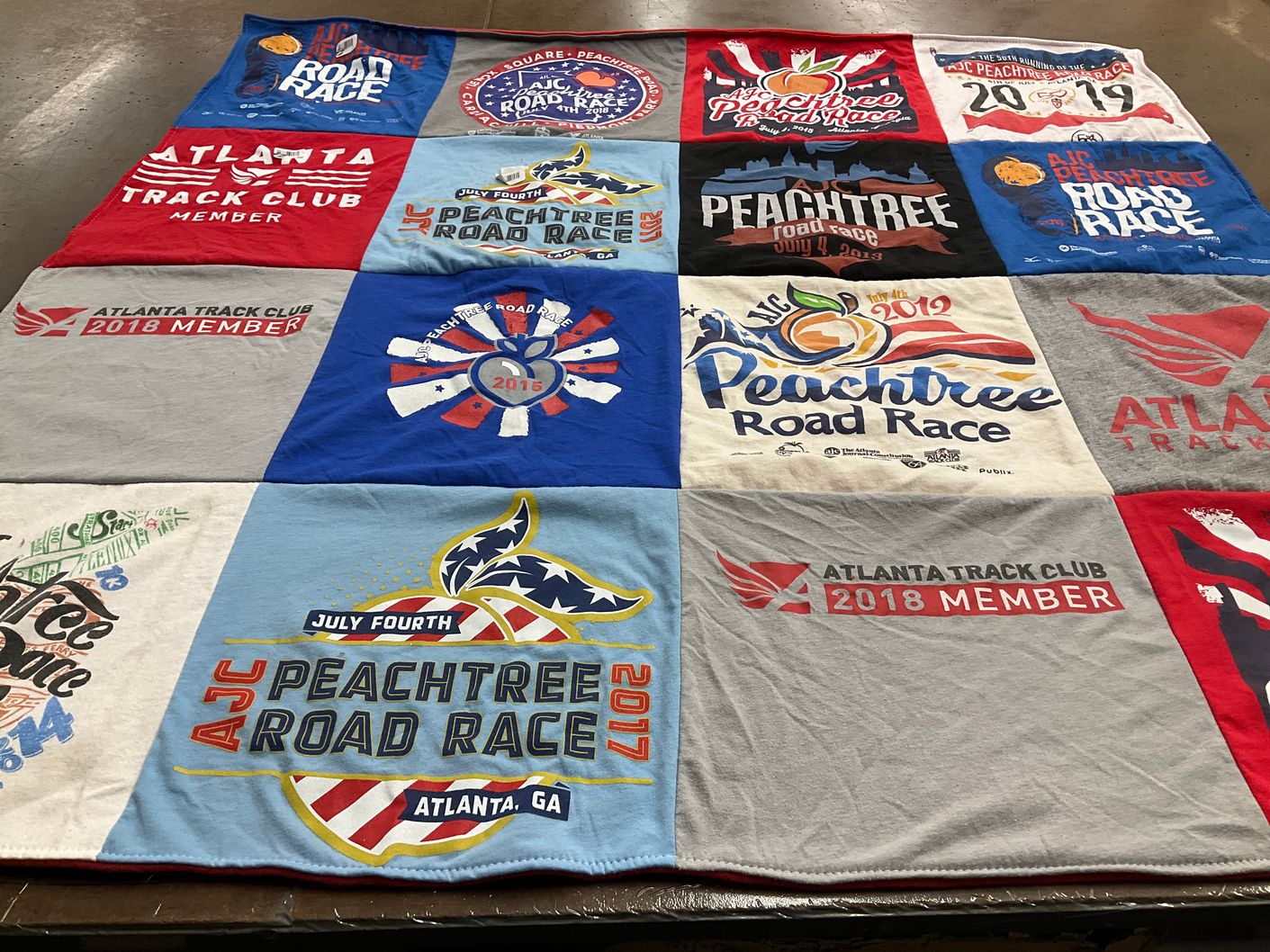 T-shirt quilt with running, races themes by Paige from FL