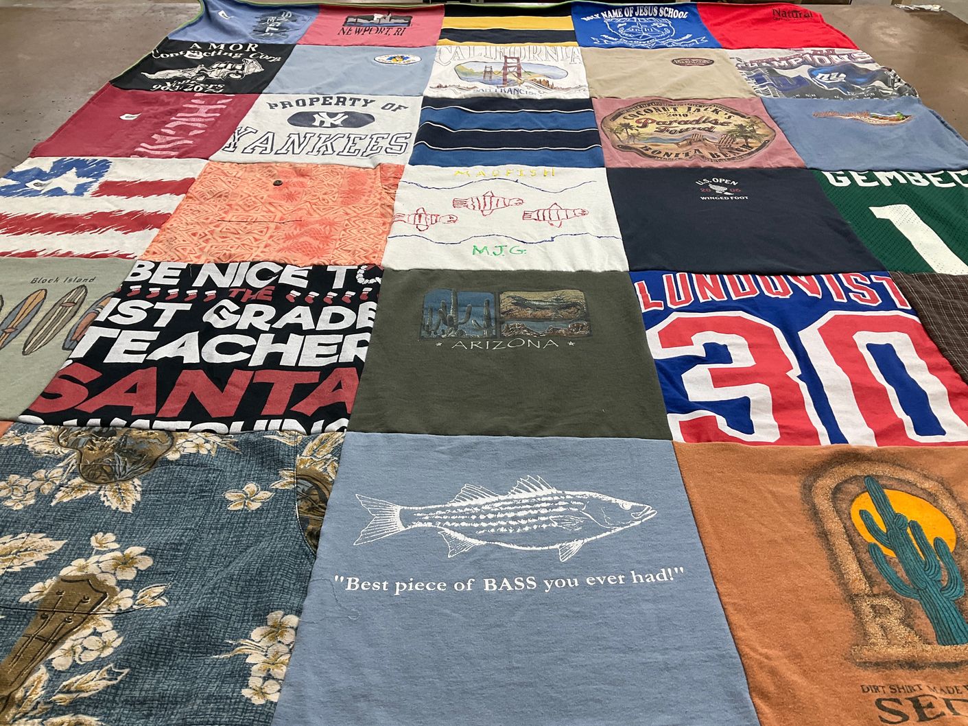 T-shirt quilt featuring new york yankees by Margaret from NY