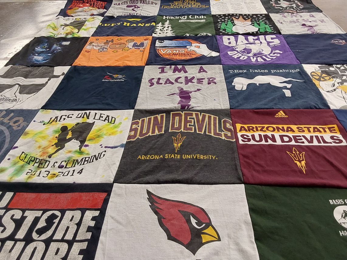 T-shirt quilt featuring sun devils by Melissa from AZ