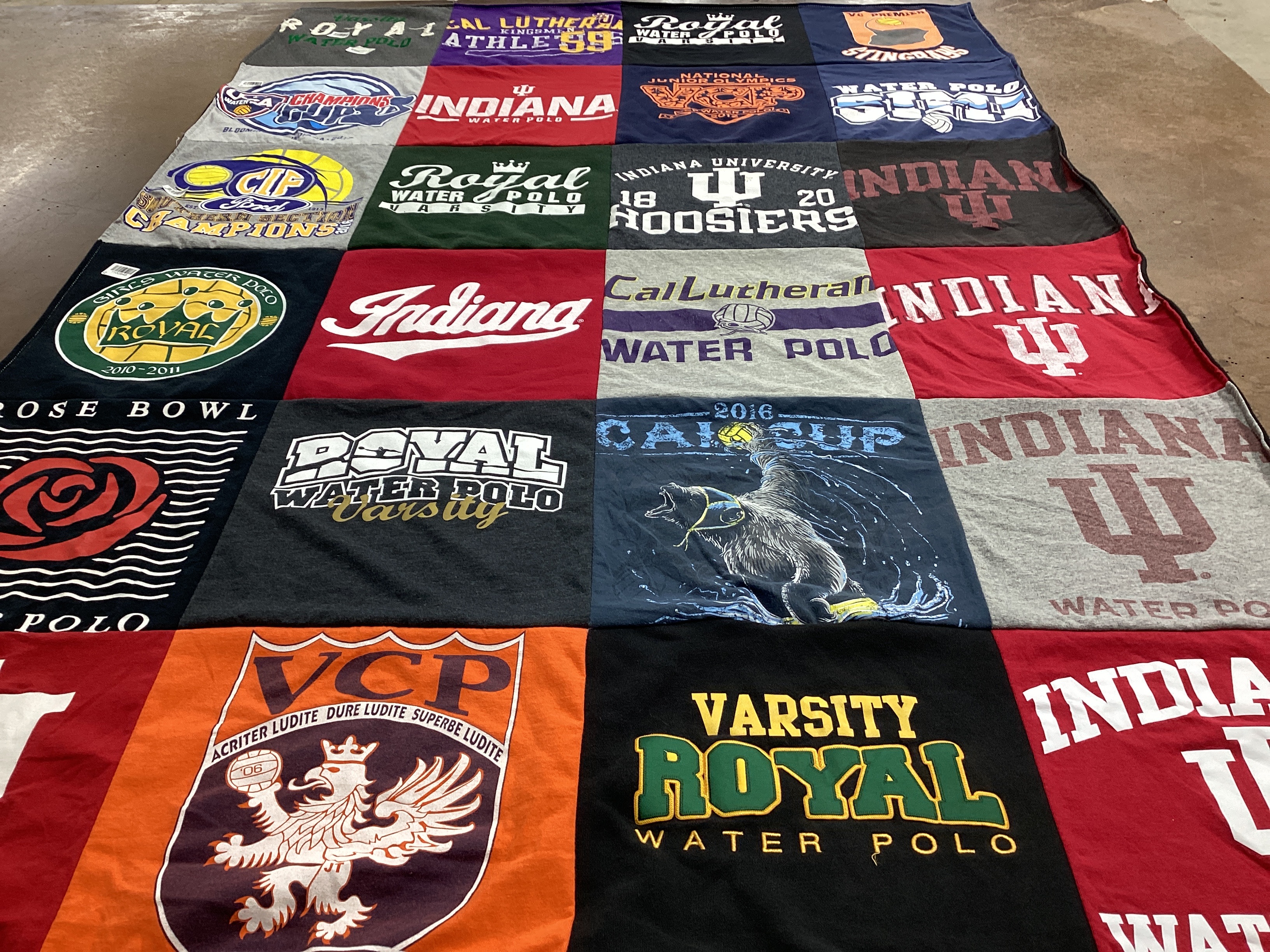 T-shirt quilt featuring indiana water polo by Joyce from CA