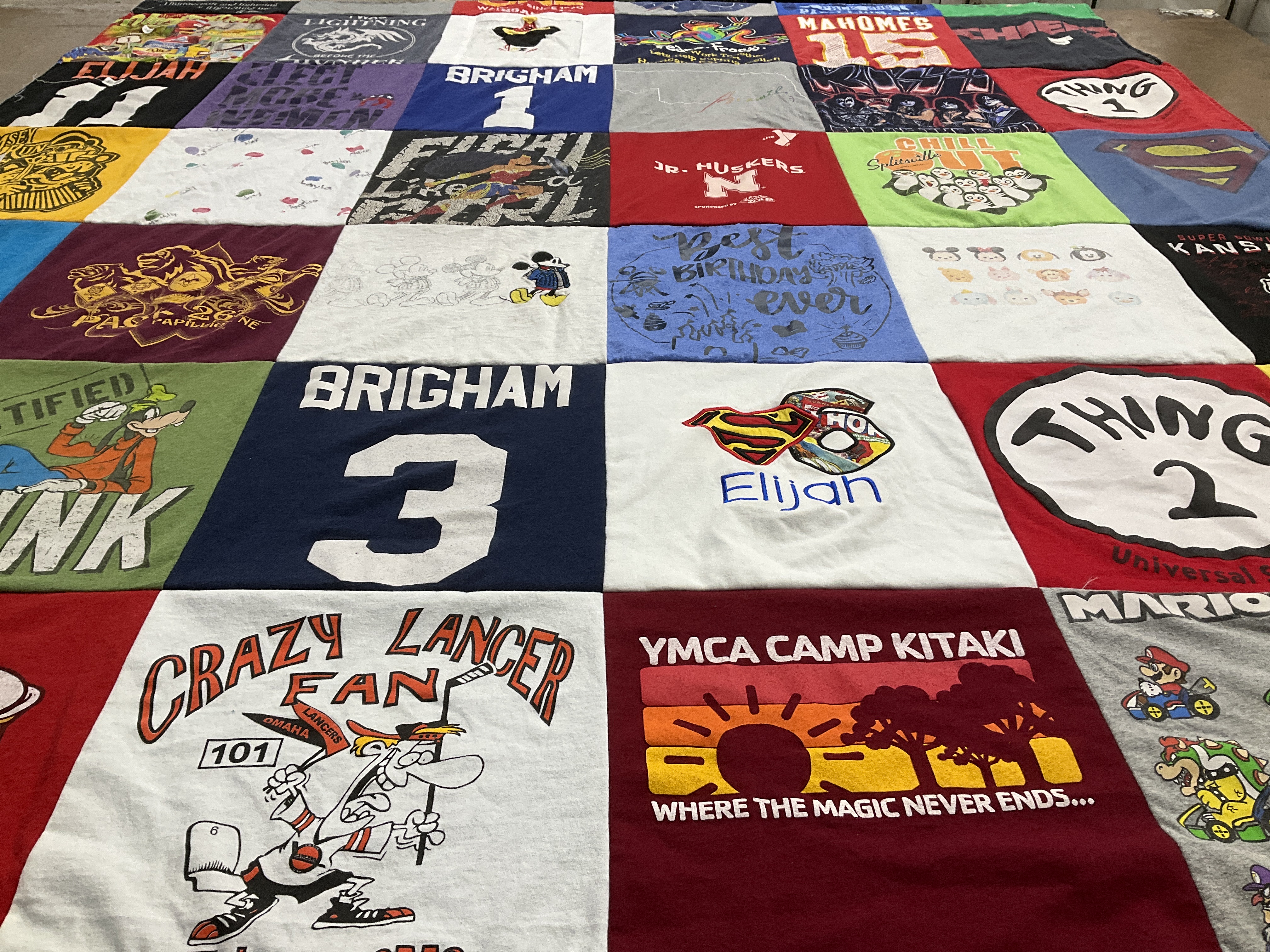 T-shirt quilt featuring lancers by Stacy from NE