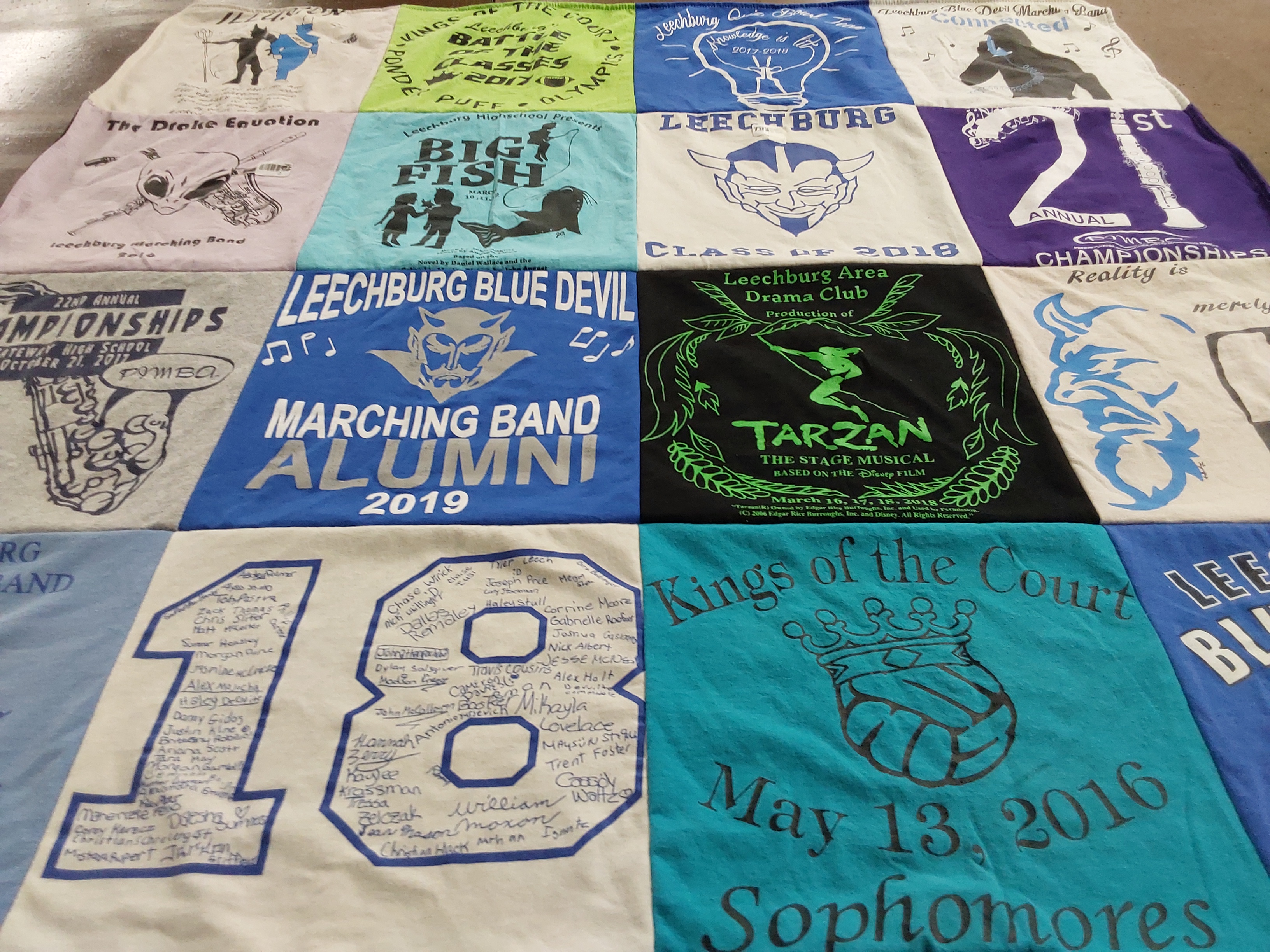 T-shirt quilt from gateway high school, leechburg area high school by Michele from PA