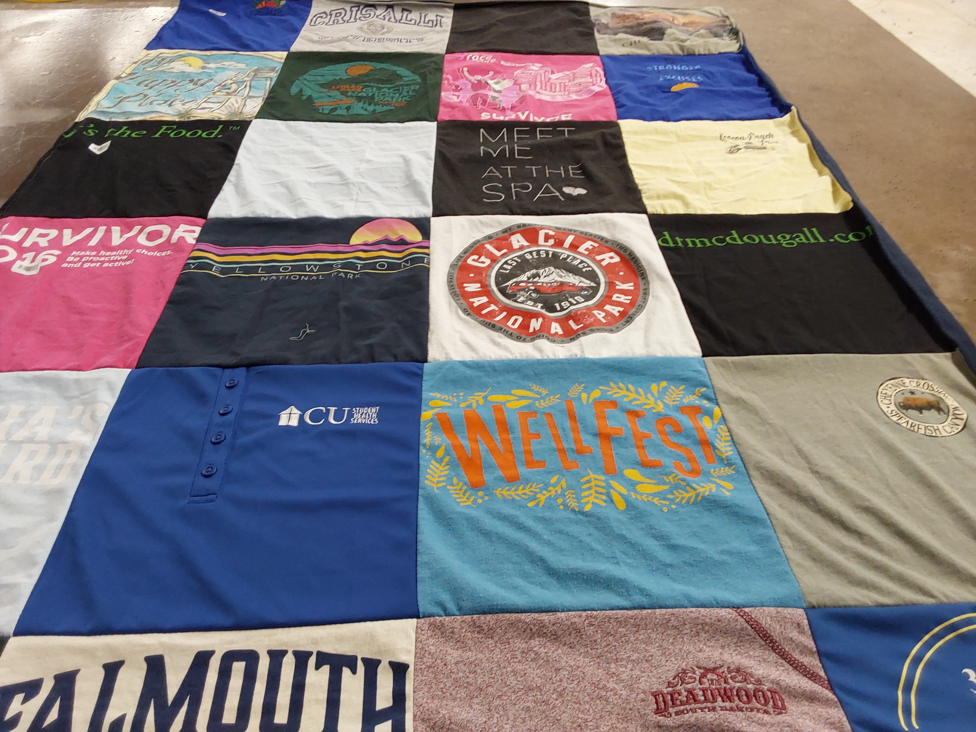 T-shirt quilt from university of colorado by Deb from NE