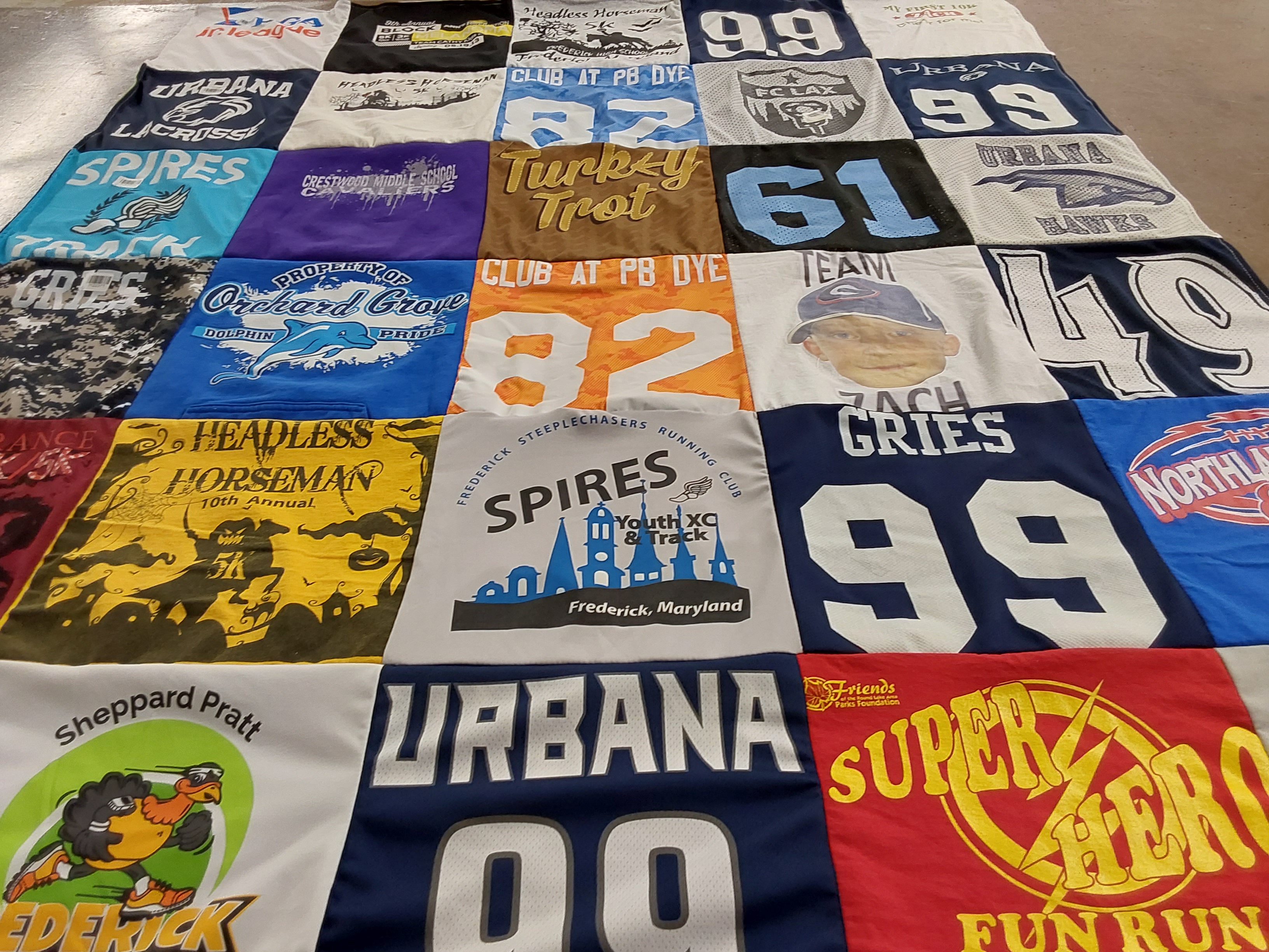 T-shirt quilt featuring frederick high school, north high school by Gia from MD