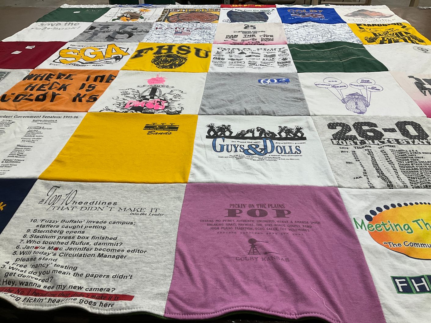 T-shirt quilt from fort hays state university by Janella from CO