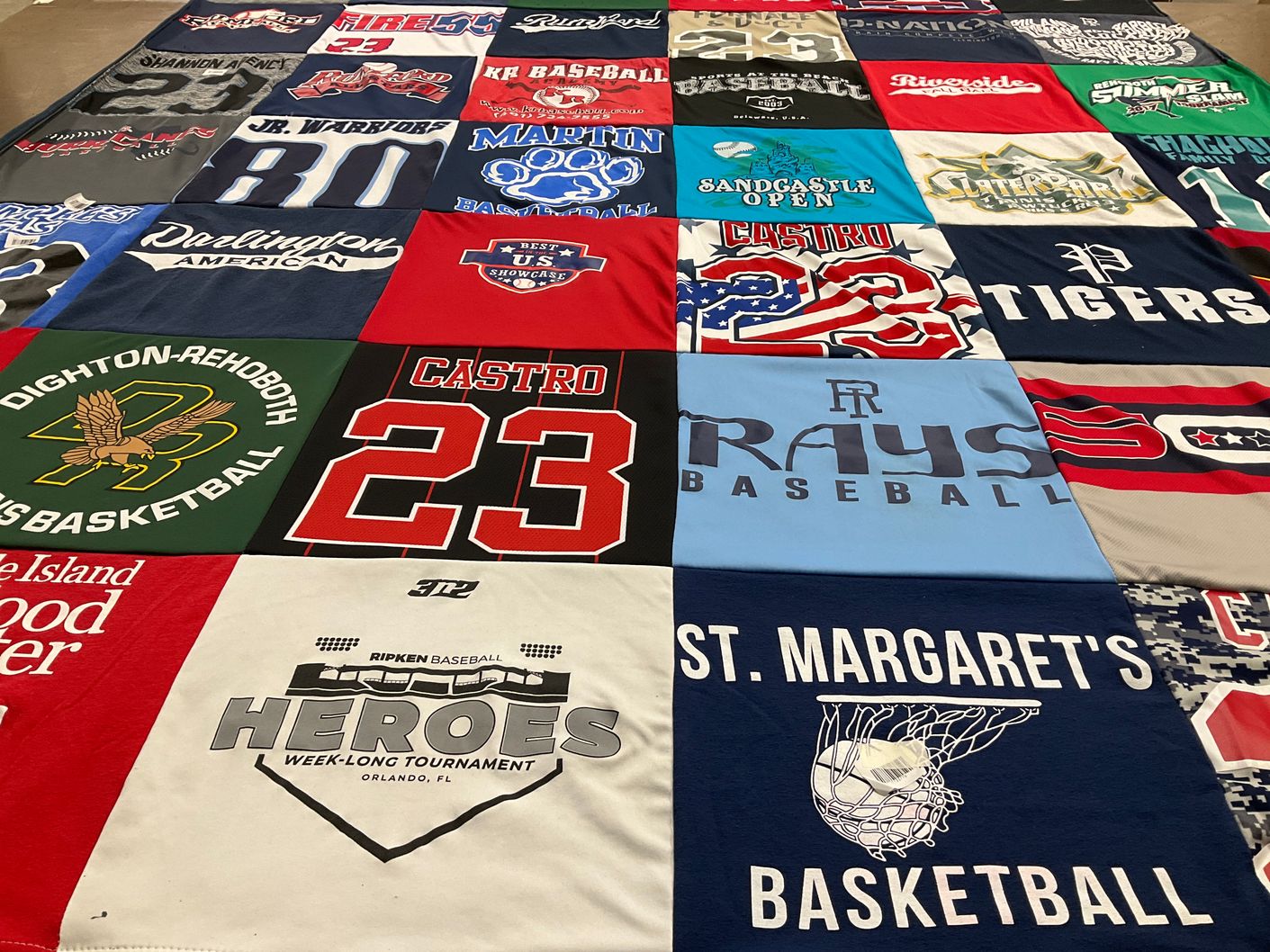 T-shirt quilt featuring rays baseball by Shelli from MA