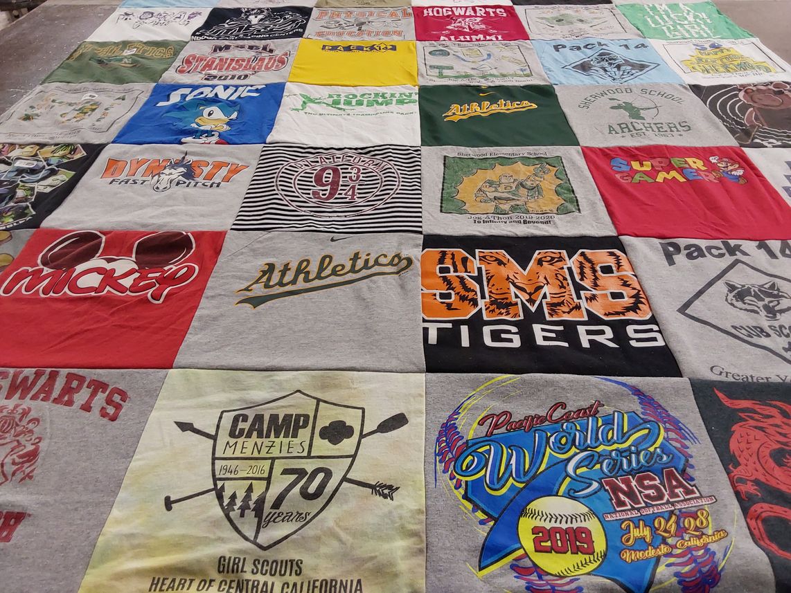 T-shirt quilt featuring sms tigers by Danielle from CA
