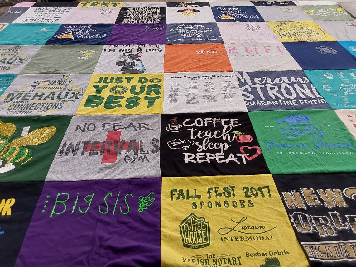 T-shirt quilt from meraux elementary school by Michelle from LA