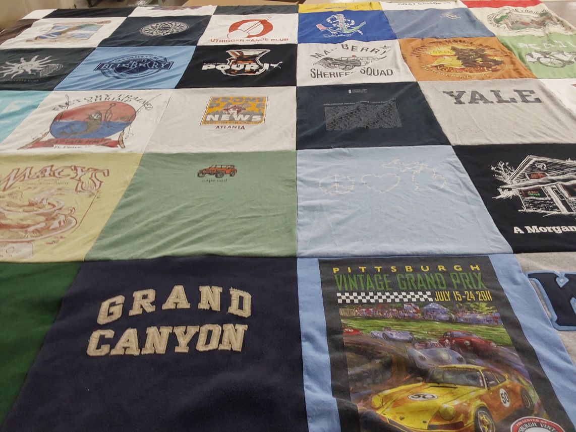 T-shirt quilt from yale university by Sylvia from WV