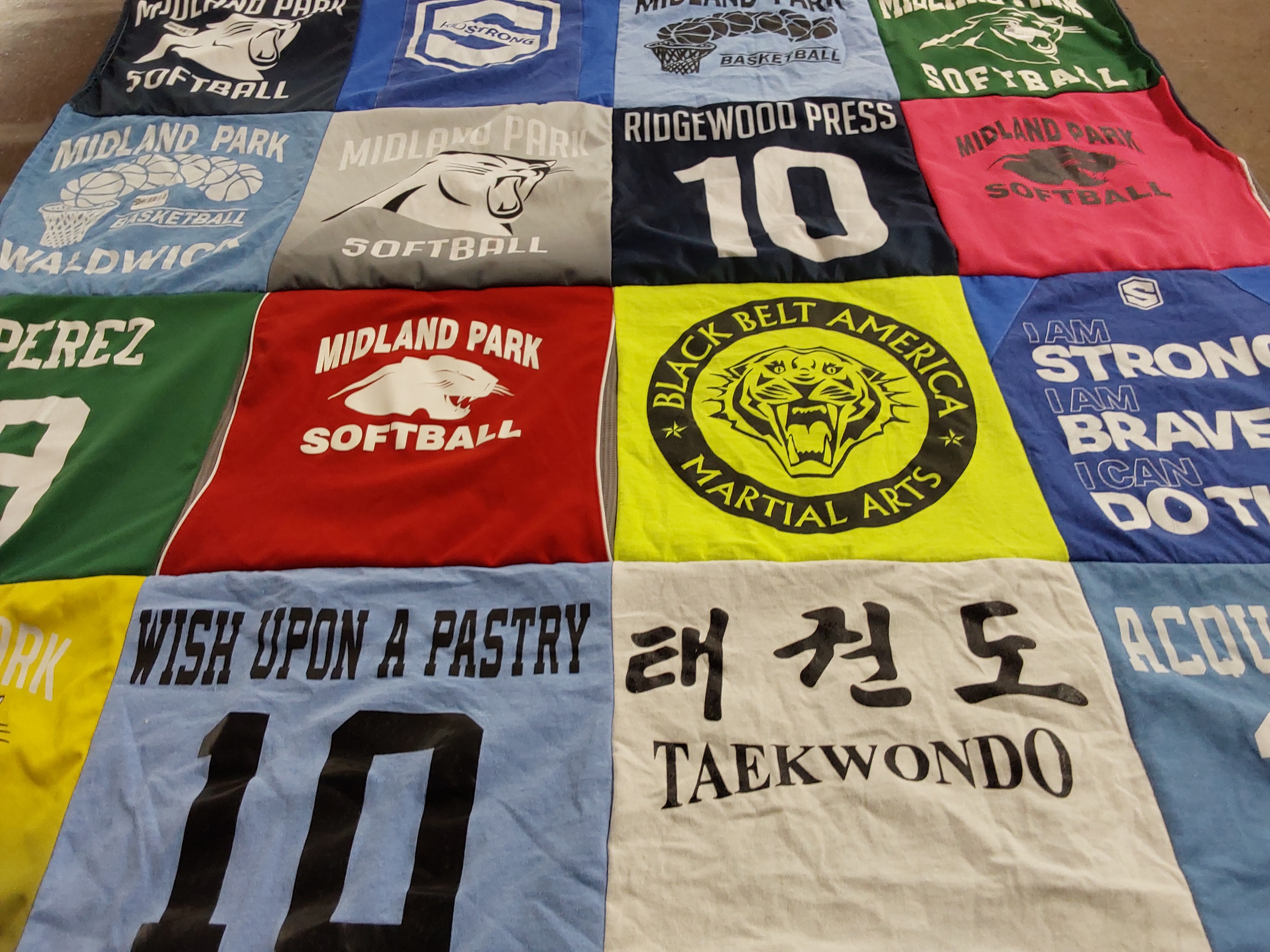 T-shirt quilt featuring midland park basketball, midland park softball by Krysten from NJ