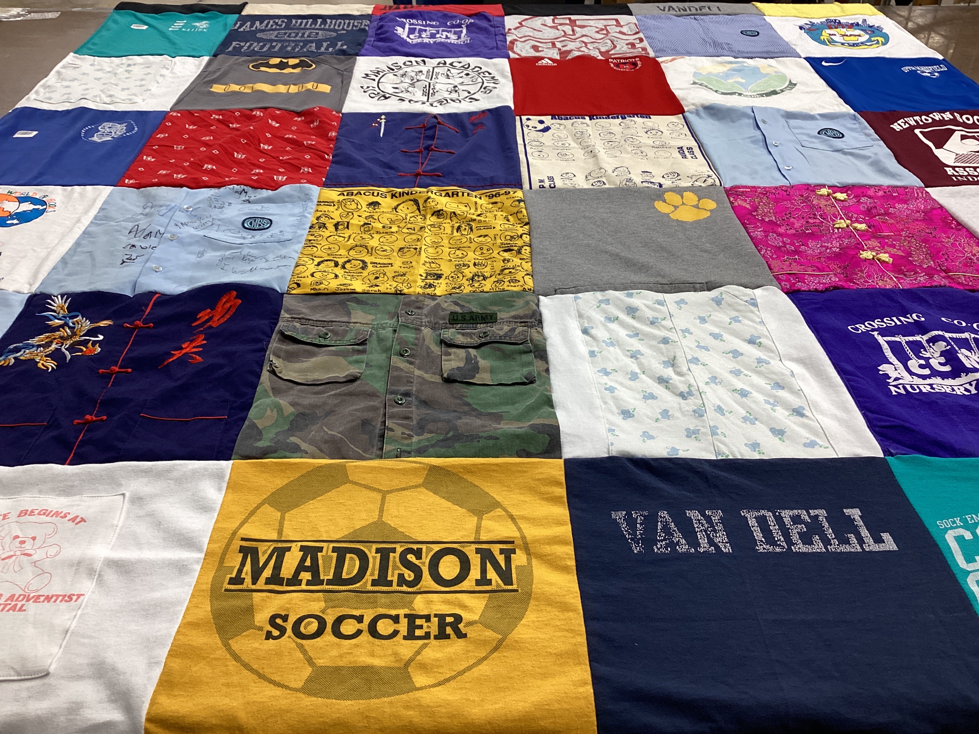 T-shirt quilt featuring madison soccer by Renae from CT