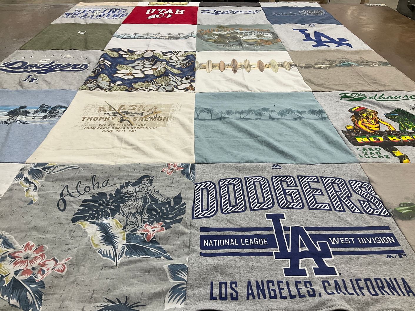 T-shirt quilt featuring los angeles dodgers by Janice from CA