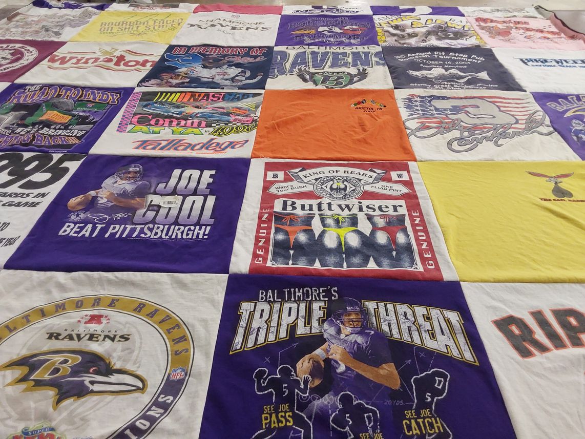 T-shirt quilt featuring baltimore ravens by Pamela from MD