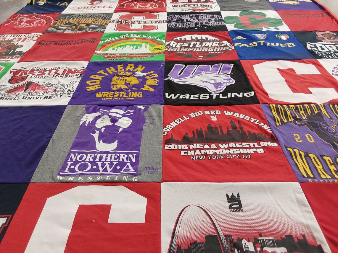 T-shirt quilt from cornell university, university of northern iowa by Jill from NY